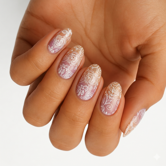 Chantilly Lace (Part Transparent)- Holy Classics (Non-UV Nail Wraps)