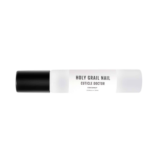 White coconut cuticle oil treatment pen with black cap for nail care