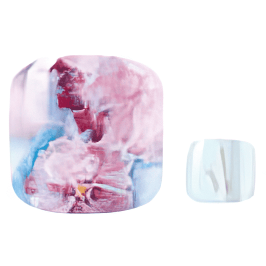 Pink and blue marble pattern nail wraps with matching pedicure design for spring nail art