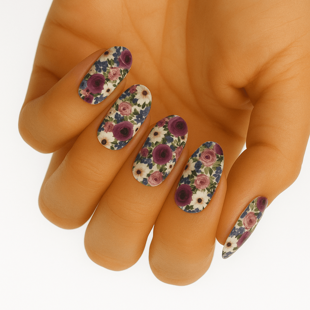 Holy Grail Nail Non-UV Nail Wraps Flower Arrangement - Wide Fit Wrap (22 Piece)