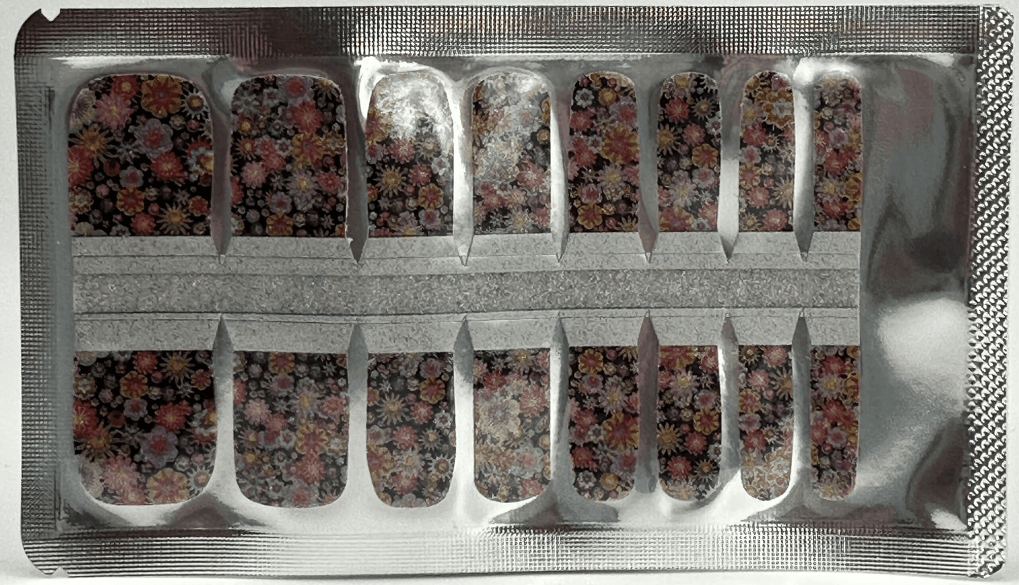 Holy Grail Nail Non-UV Nail Wraps Flower Power (Glitter) - Pedi Wraps