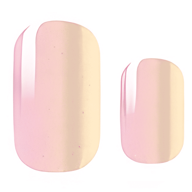 Pink peach ombre nail wraps with glossy finish showing gradient sunset design