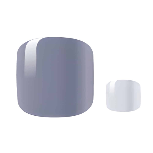 Glossy grey pedicure nail wraps in pebble shade for at-home pedi