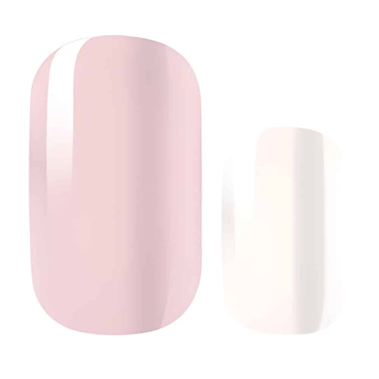 Dusty rose pink non-UV nail wraps with glossy finish for at-home manicure