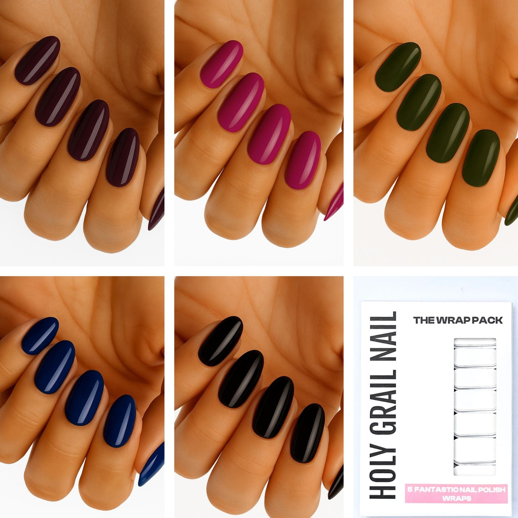 Holy Grail Nail Non-UV Nail Wraps The Vamp Pack