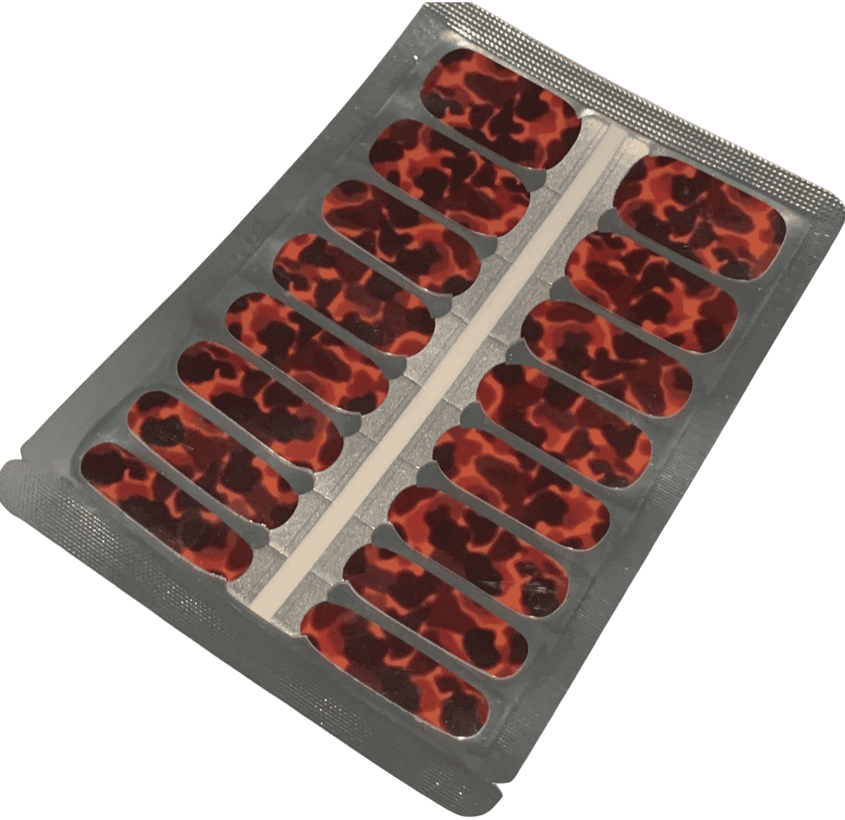 Tortoiseshell nail wraps sheet with brown amber animal print design ready for application