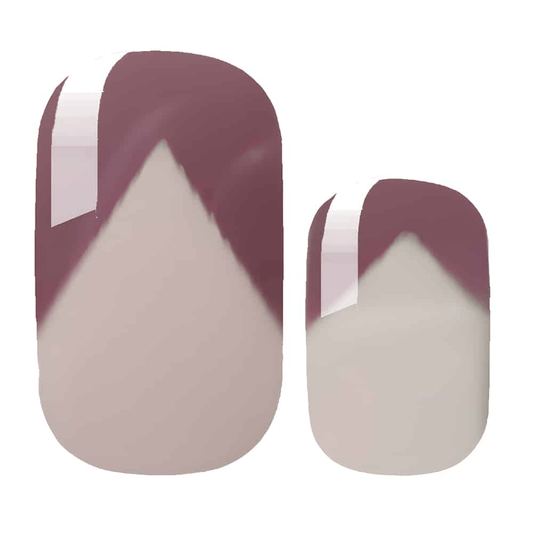 Nude brown geometric nail wraps with angular colour block pattern for modern manicure