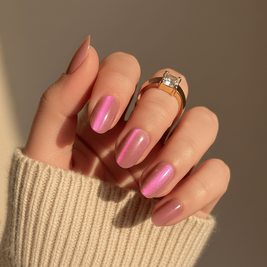 Holy Grail Nail press on Running the Show (Cat's Eye) - Soft Gel Press Ons (Short Oval)