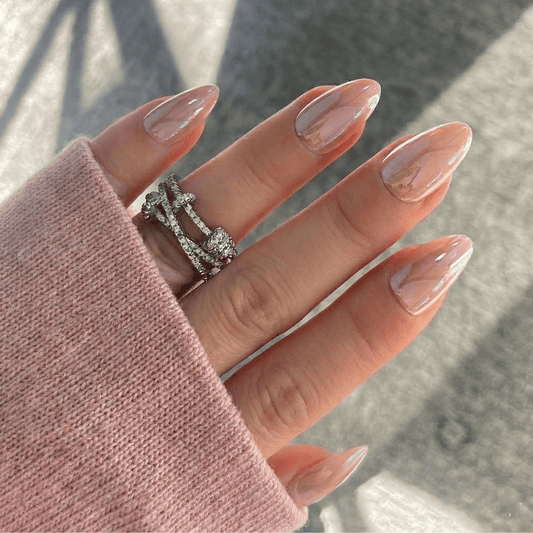 Holy Grail Nail press on Sugar Coated (Glazed) - Soft Gel Press Ons (Short Almond)