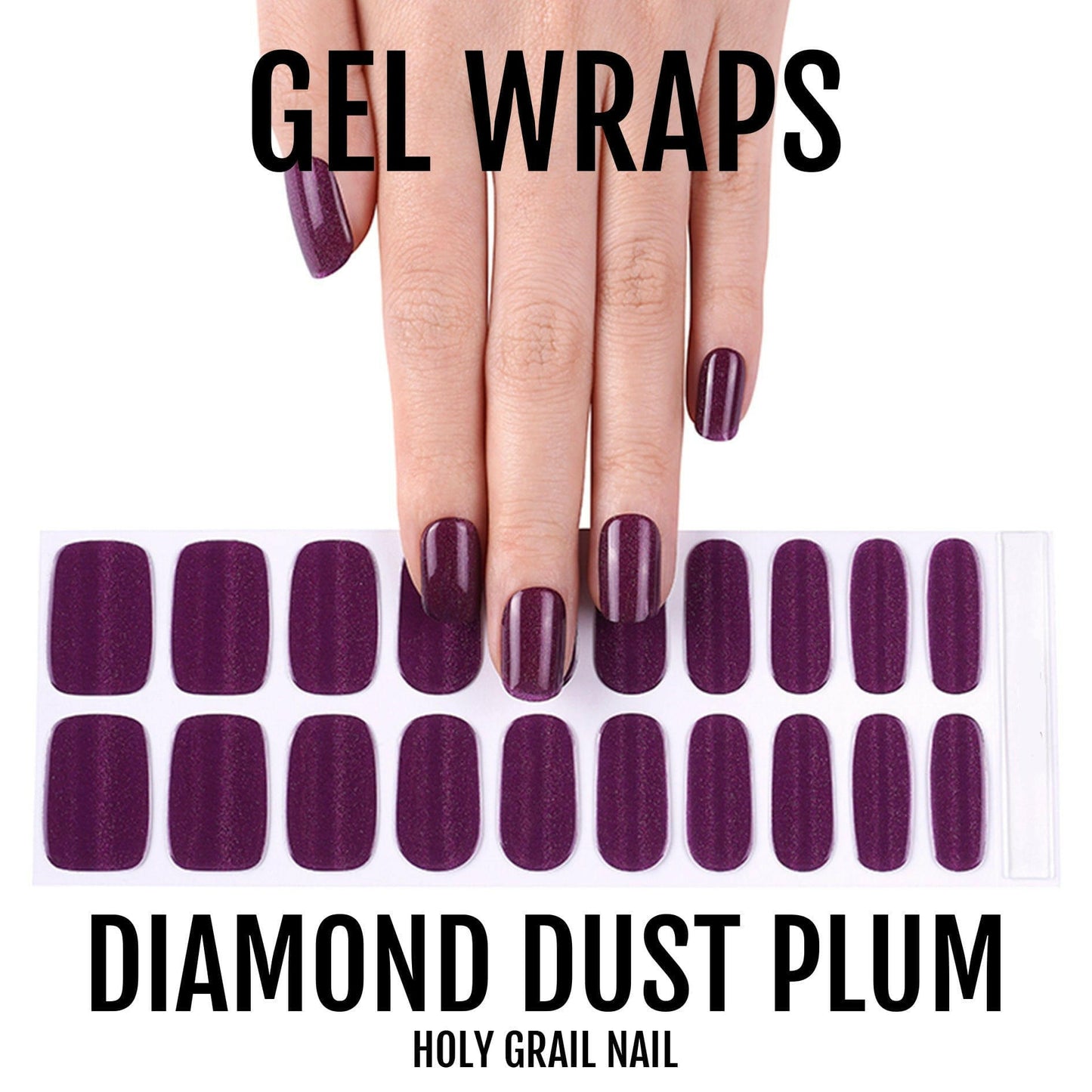 Holy Grail Nail Semi-Cured Gels Diamond Dust Plum - Gels, Wine Gel, Hello Nails