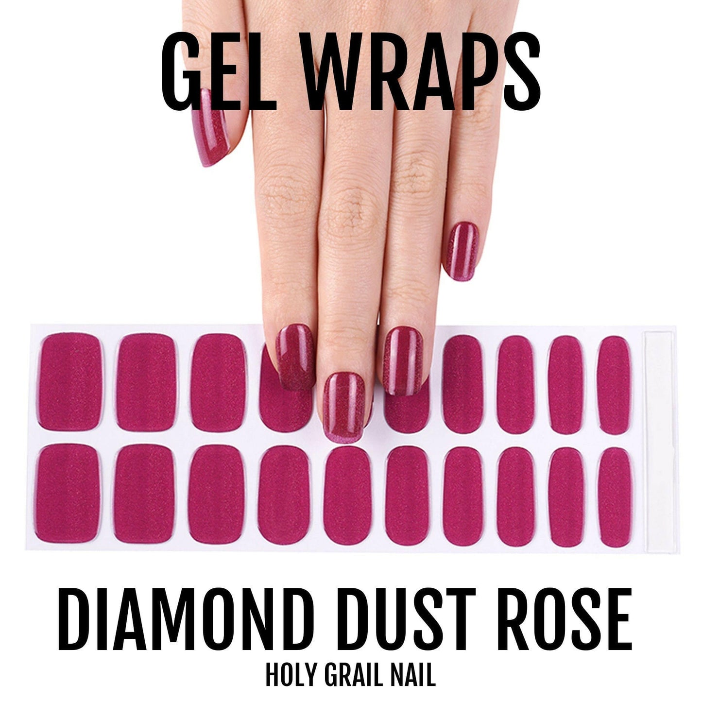 Holy Grail Nail Semi-Cured Gels Diamond Dust Rose - Gels, Magenta Gel, Hello Nails