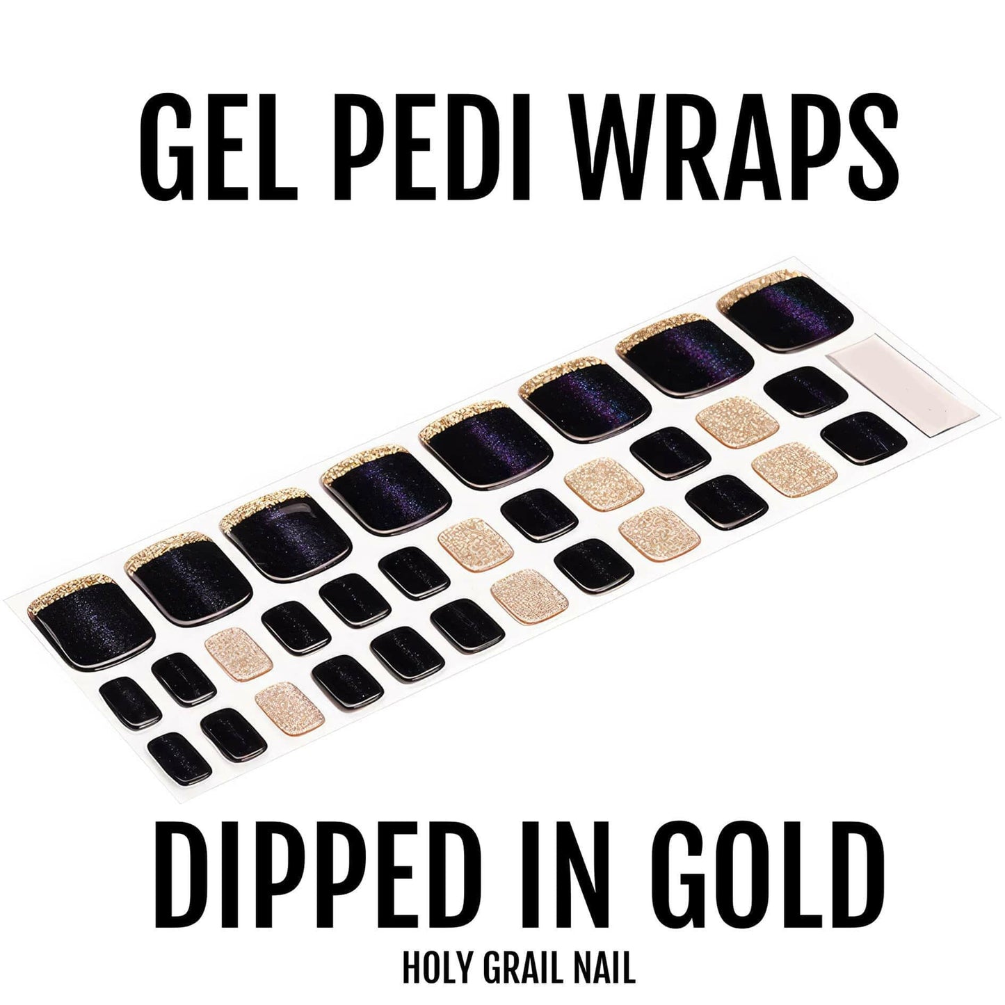 Holy Grail Nail Semi-Cured Gels Dipped in Gold - Gel Pedi Wraps