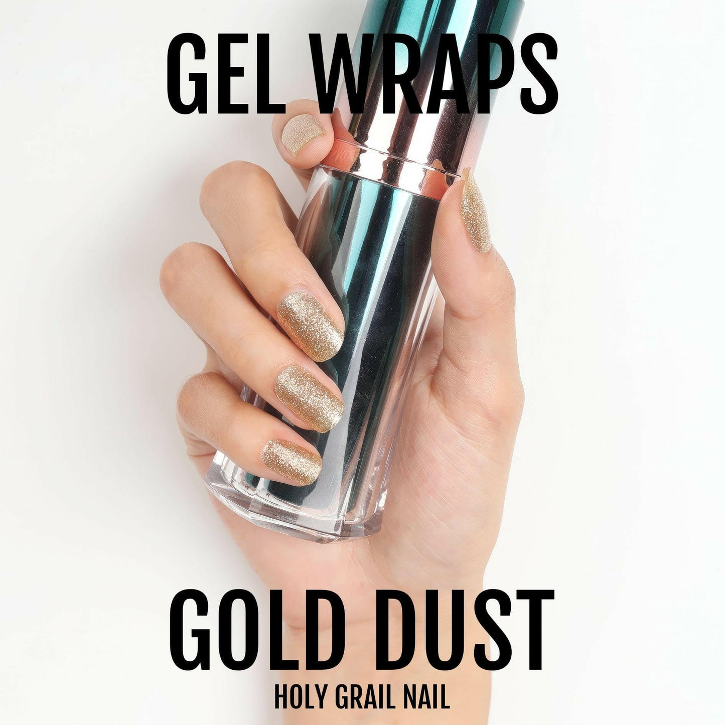 Holy Grail Nail Semi-Cured Gels Gold Dust - Gels, Champagne Glitter Gel, Hello Nails