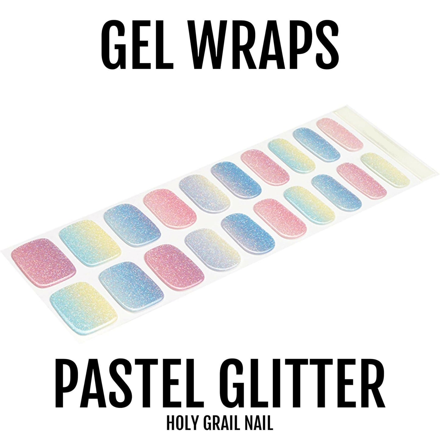 Holy Grail Nail Semi-Cured Gels Pastel Glitter - Gels, Rainbow Cascade Gels, Holy Gels
