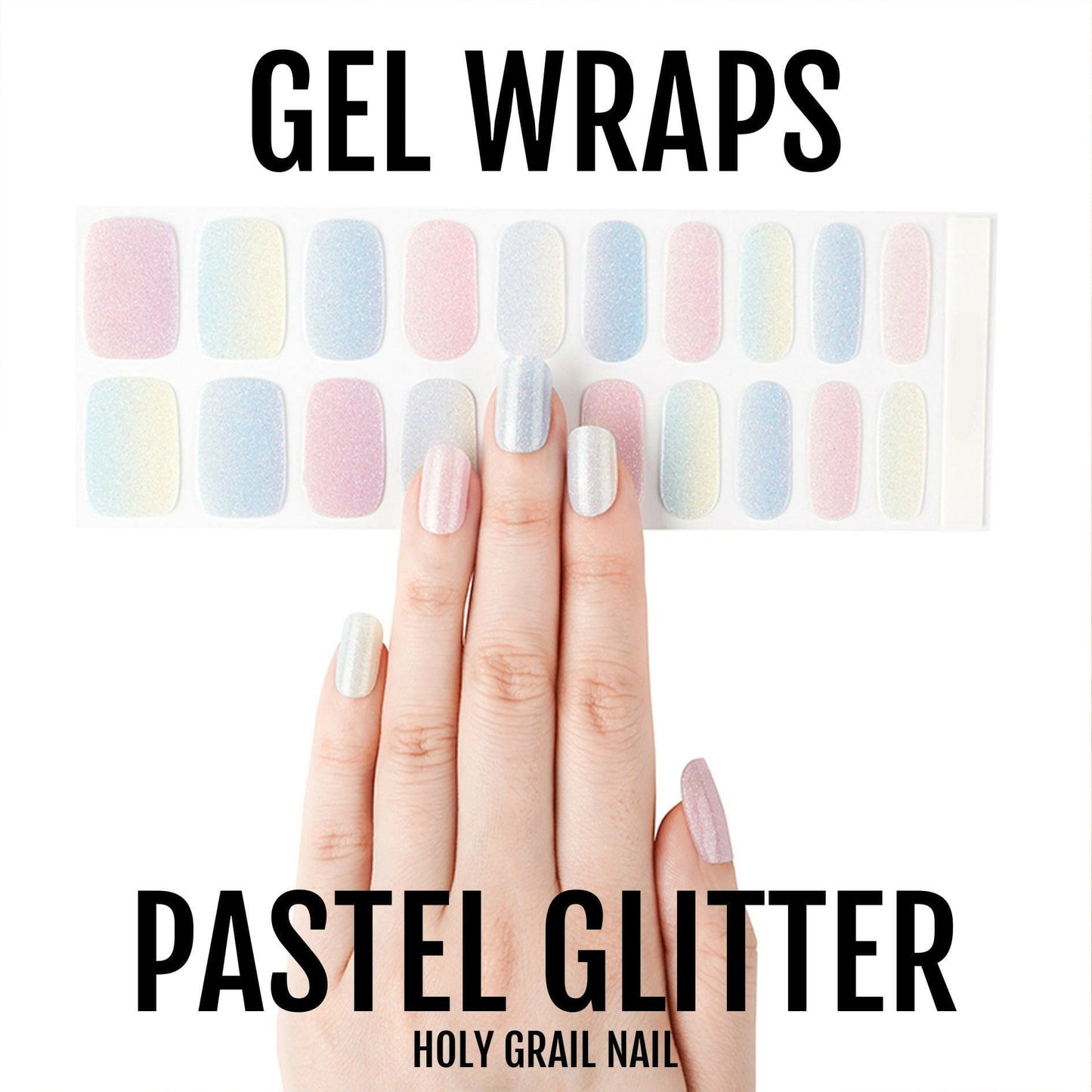 Holy Grail Nail Semi-Cured Gels Pastel Glitter - Gels, Rainbow Cascade Gels, Holy Gels