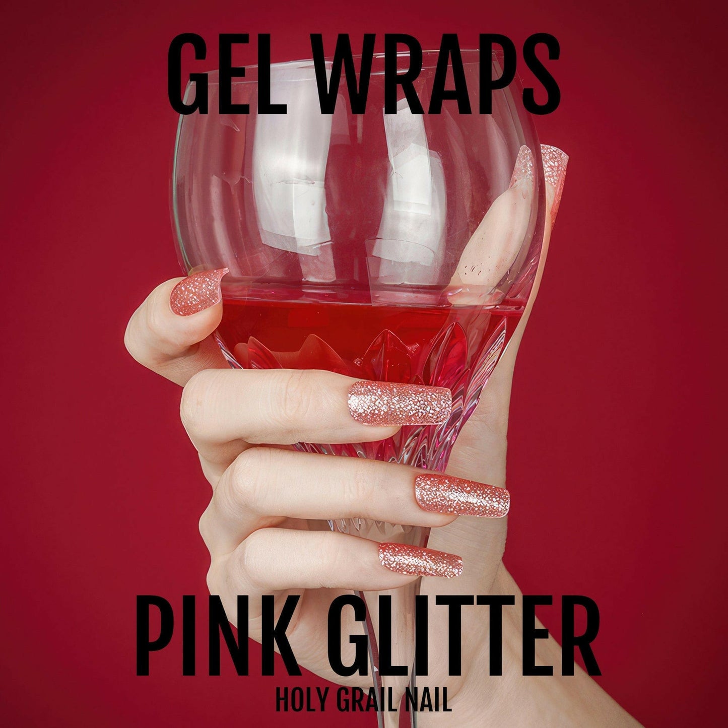 Holy Grail Nail Semi-Cured Gels Pink Glitter - Gels, Pink Glitter Gel, Hello Nails