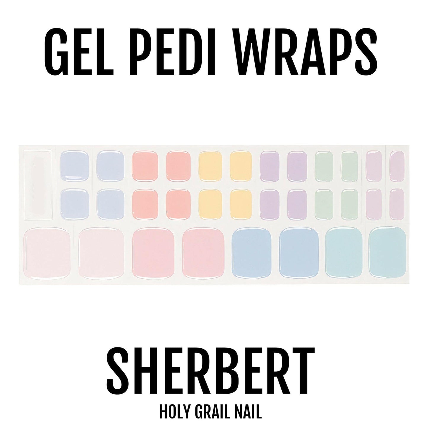 Holy Grail Nail Semi-Cured Gels Sherbert - Gel Pedi Wraps, Pastel Toes Gels, Holy Gels