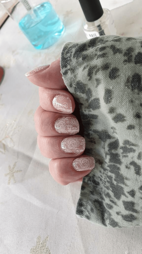 Chantilly Lace (Part Transparent)- Holy Classics (Non-UV Nail Wraps)