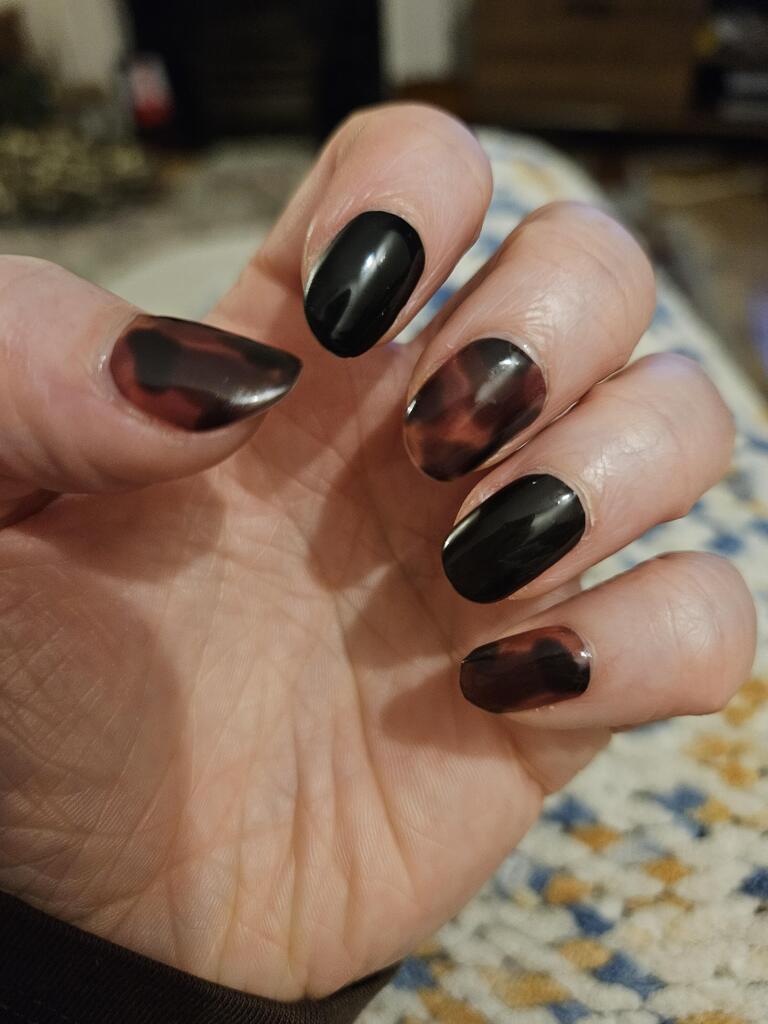 Tortoiseshell Noir - Holy Classics (Non-UV Nail Wraps)