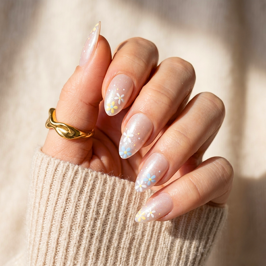 Bouquet (Glazed) - Soft Gel Press Ons (Short Almond)