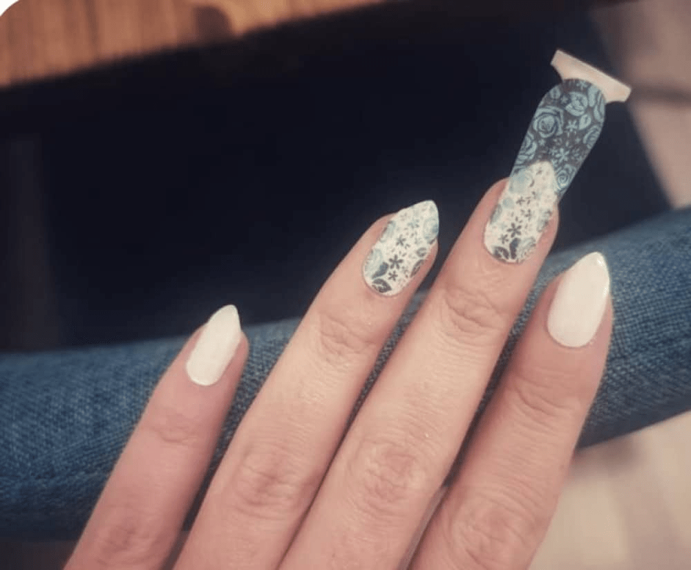 Blue Lace (Transparent) - Holy Classics (Non-UV Nail Wraps)