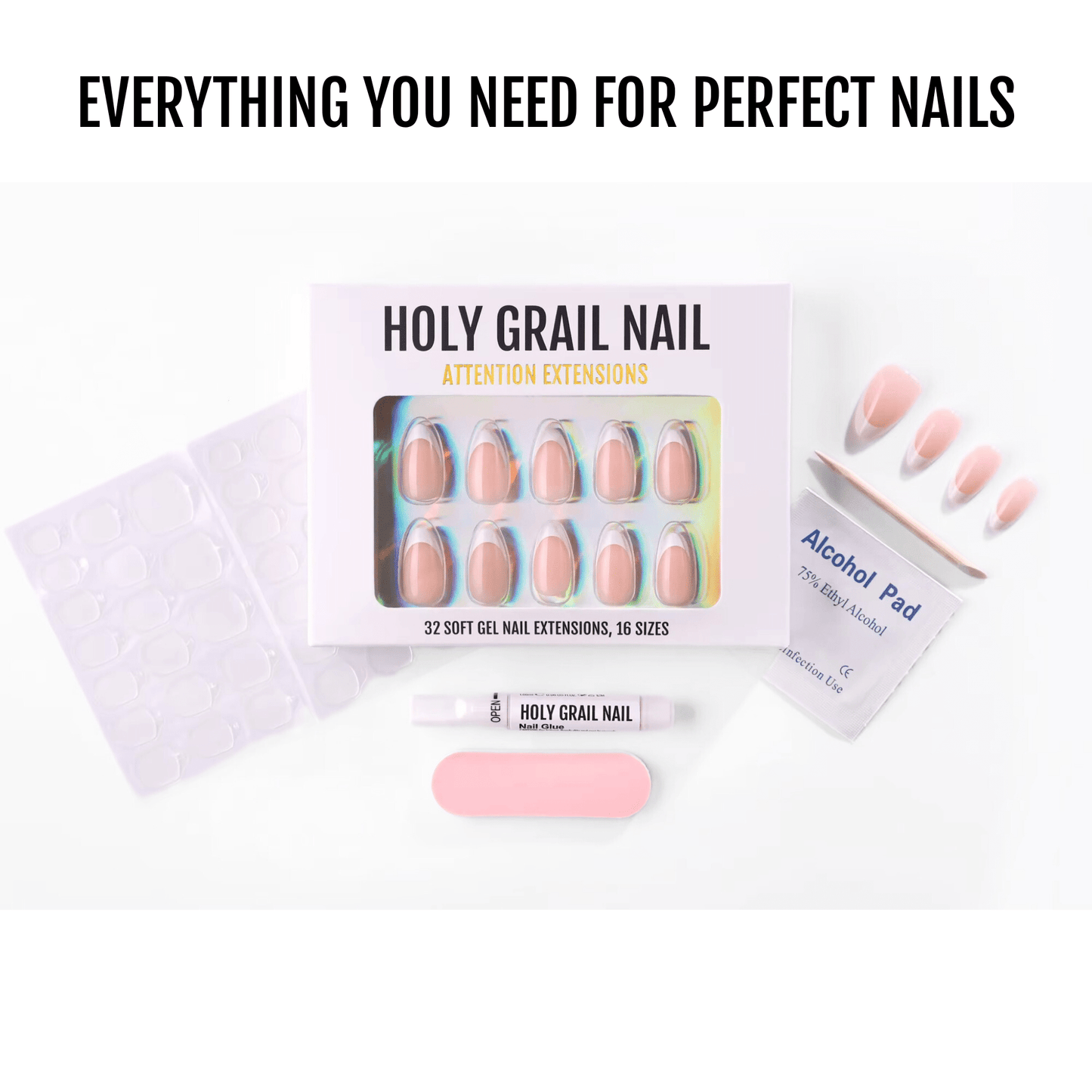 XS Classic Almond French- Soft Gel Press Ons (Extra Short Natural)