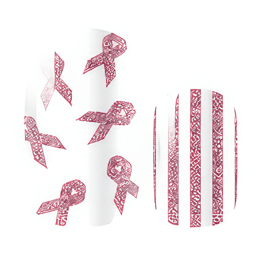 Pink Ribbon - Dark Pink (Glitter) - Holy Classics (Non-UV Nail Wraps)