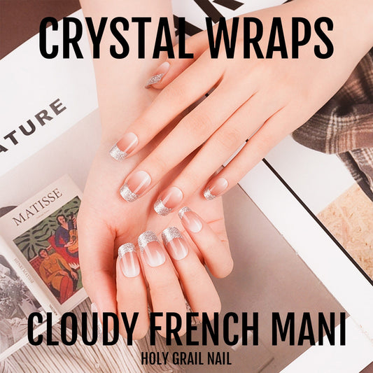 Cloudy French Mani - Crystal Wraps