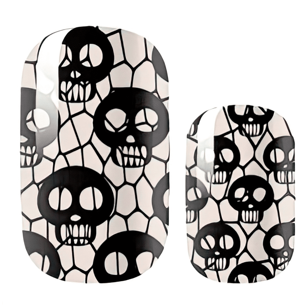 Fishnet Skulls (Glow in the Dark) - Holy Classics (Non-UV Nail Wraps)