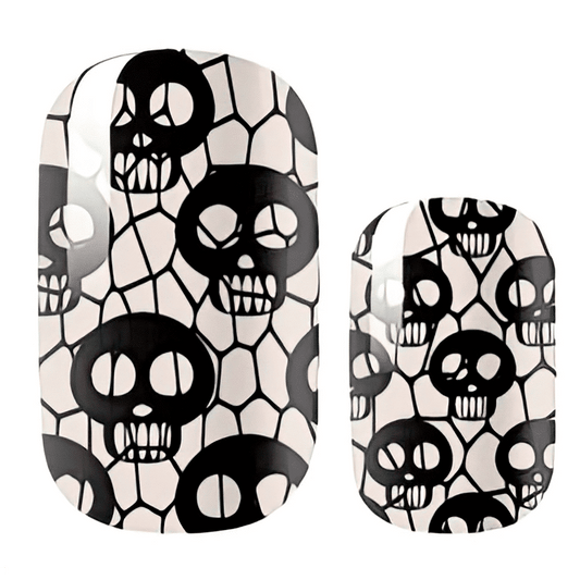 Fishnet Skulls (Glow in the Dark) - Holy Classics (Non-UV Nail Wraps)