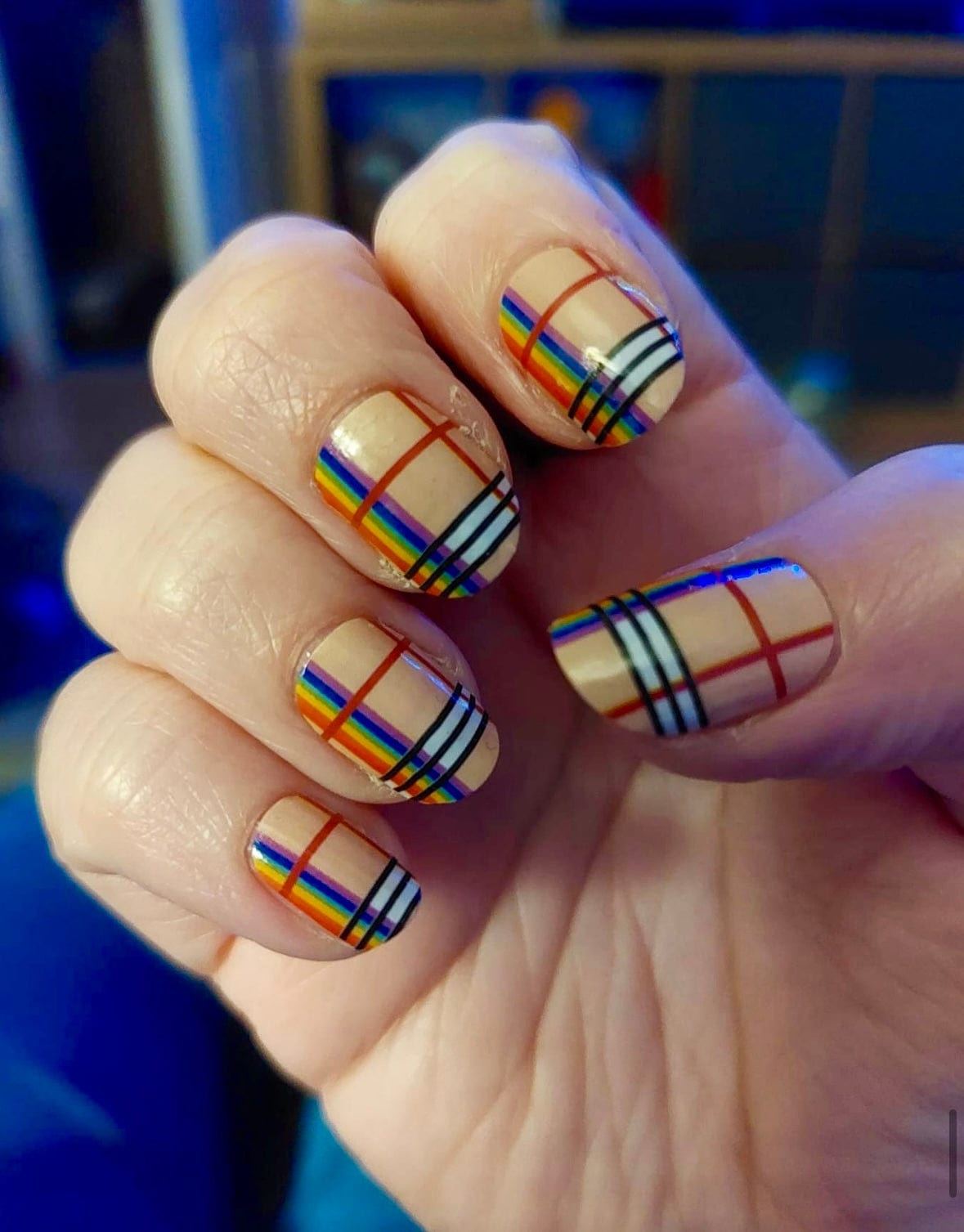 Rainbow Plaid - Holy Classics (Non-UV Nail Wraps)