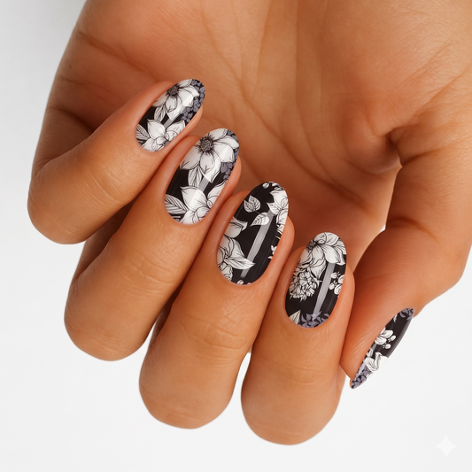 Peony Black - Holy Classics (Non-UV Nail Wraps)