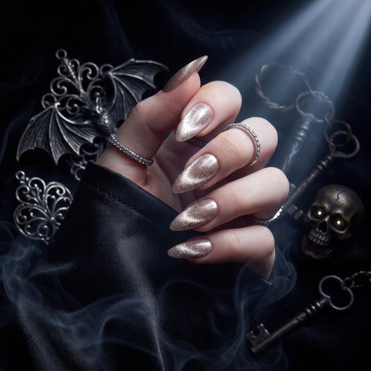 Moonlight (Cat's eye) - Soft Gel Press Ons (Medium Almond)