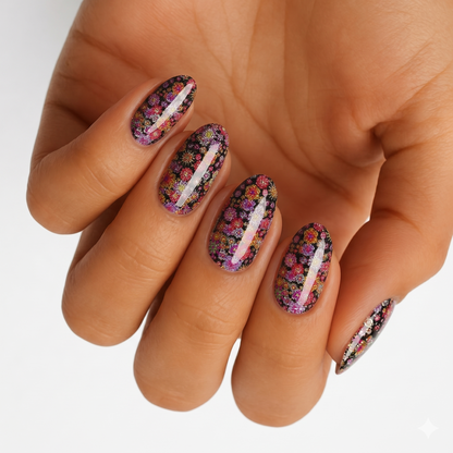 Flower Power (Glitter) - Holy Classics (Non-UV Nail Wraps)