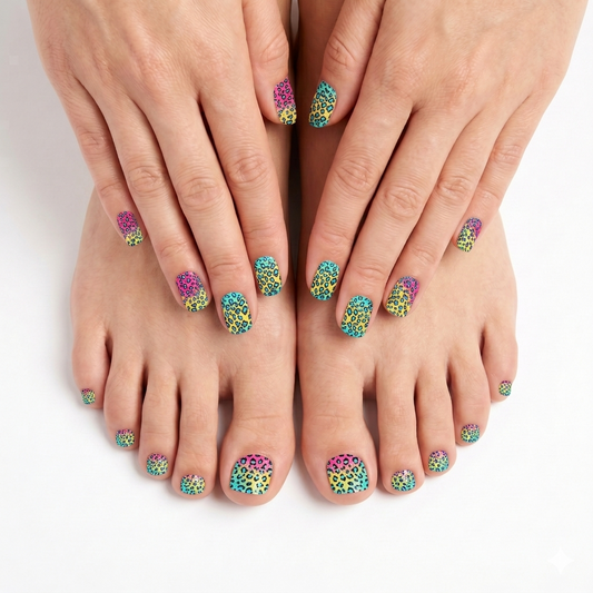 Matching Tips & Toes - Rainbow Leopard