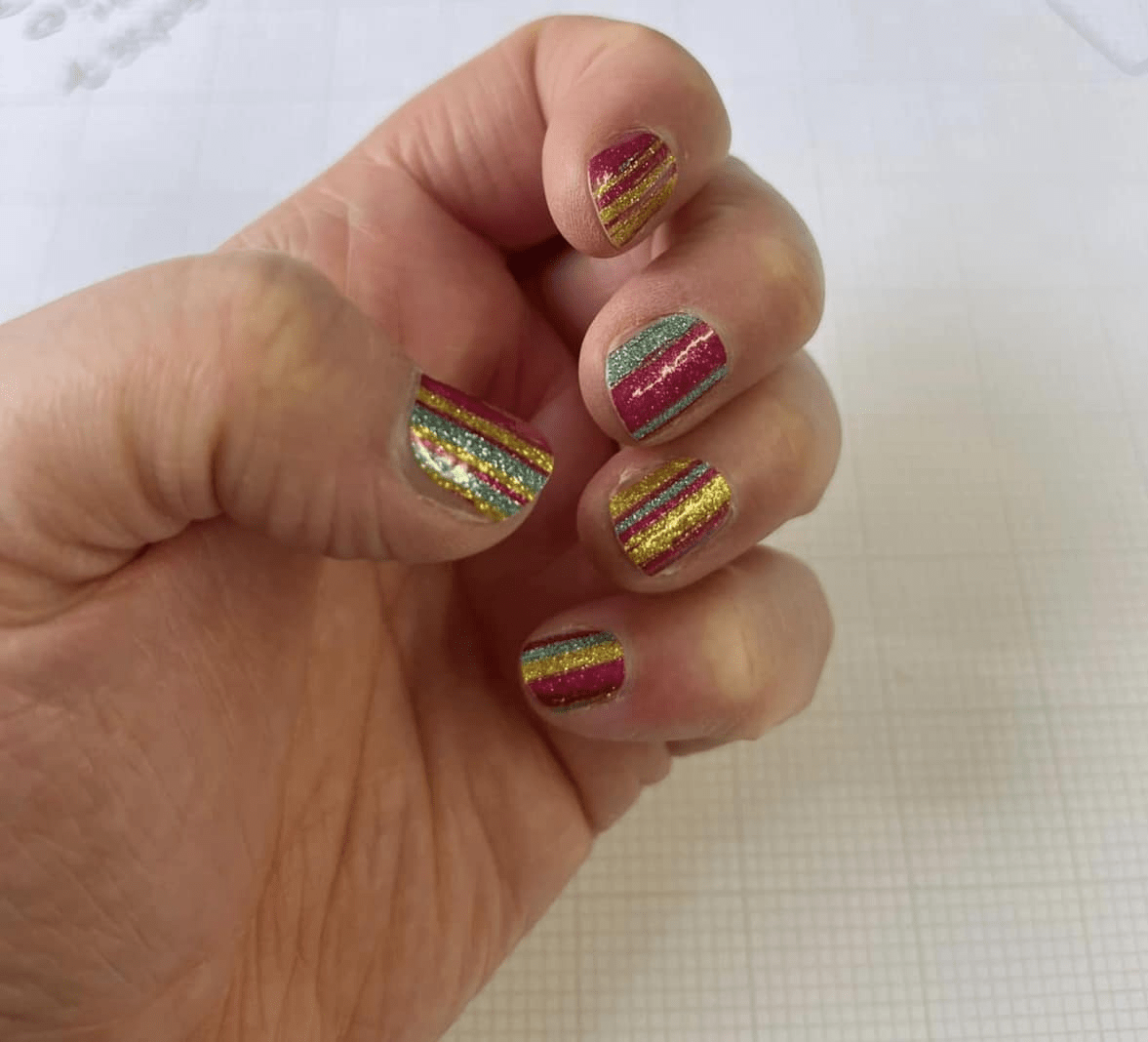 Roller Stripes (Glitter) - Holy Classics (Non-UV Nail Wraps)