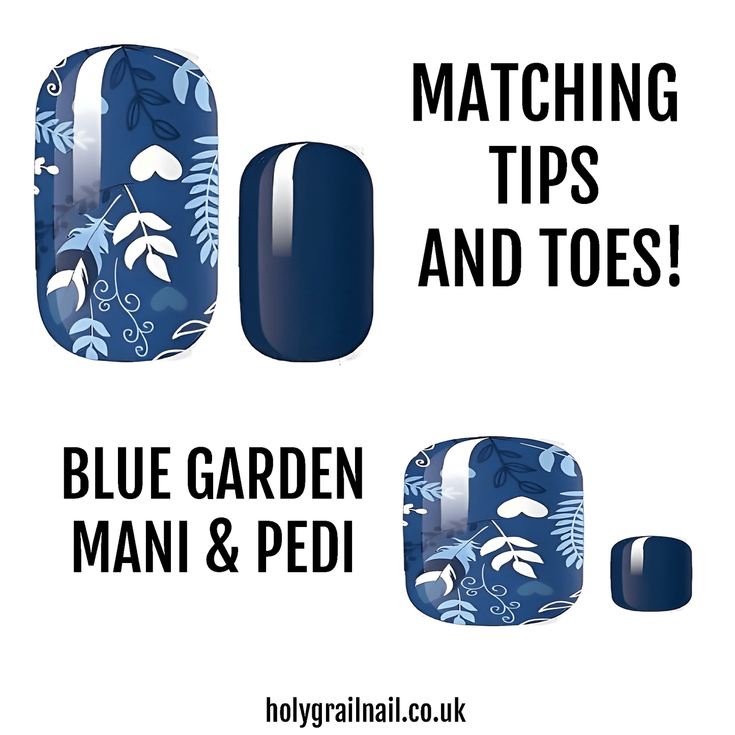 Matching Tips & Toes - Blue Garden