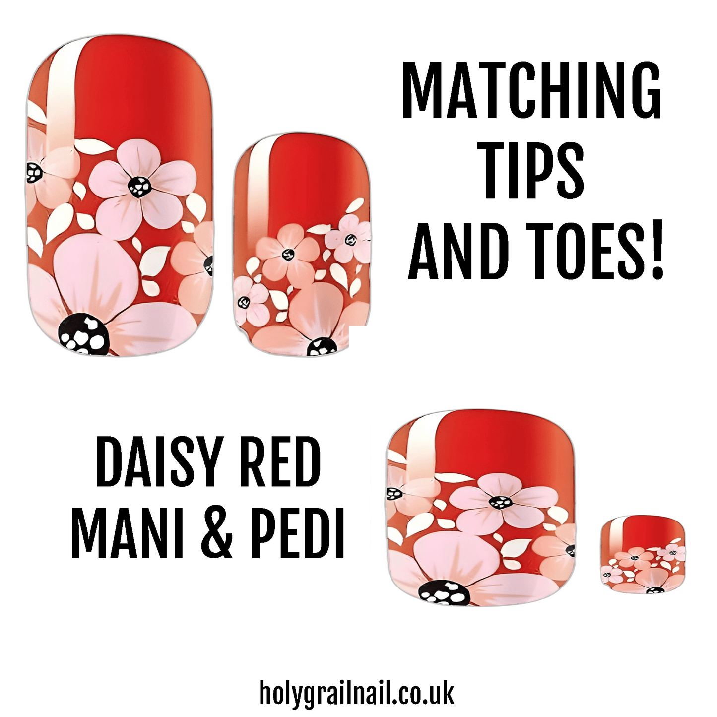 Matching Tips & Toes - Daisy Red