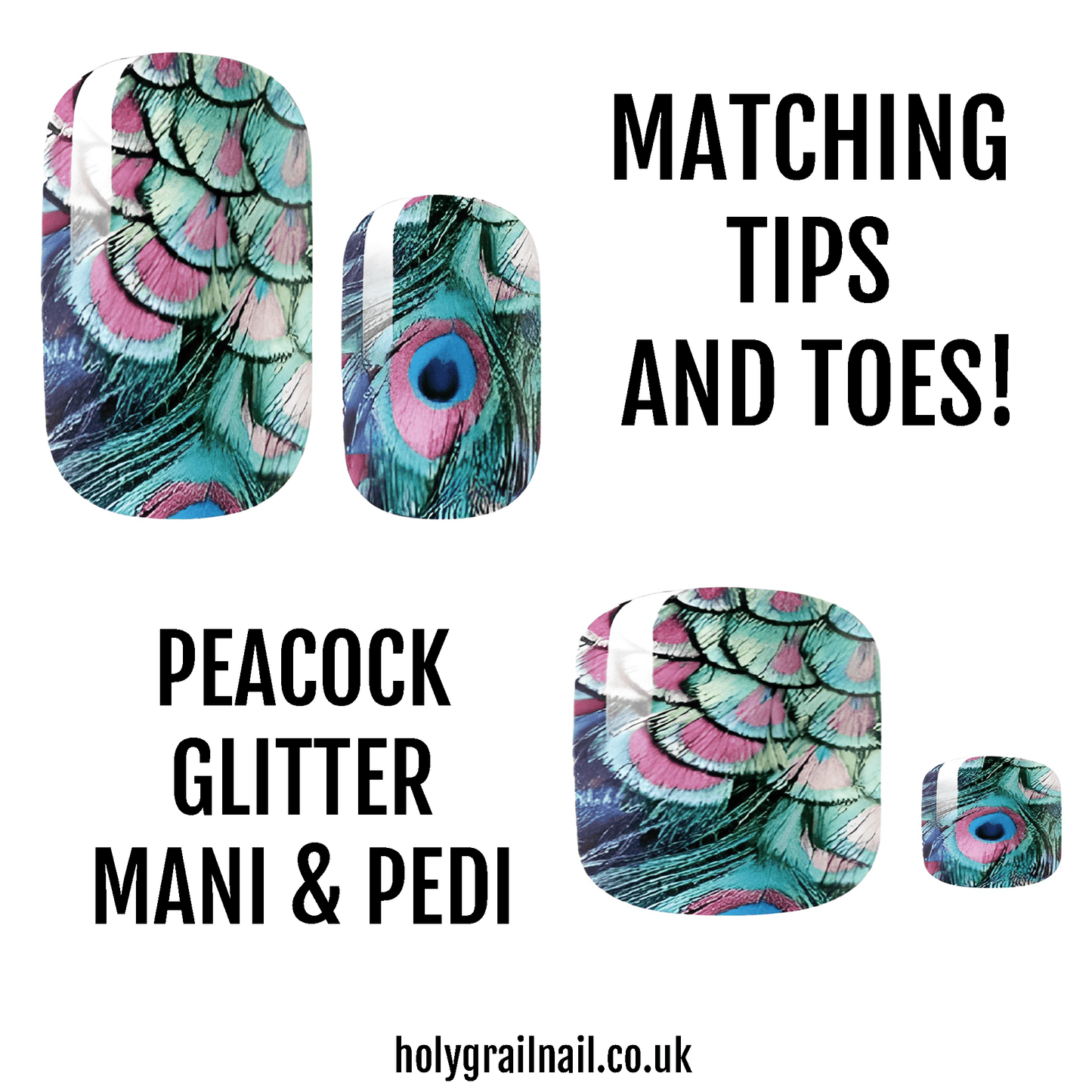 Matching Tips & Toes - Peacock Glitter