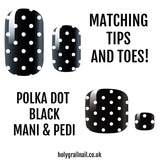 Matching Tips & Toes - Polka Dot Black