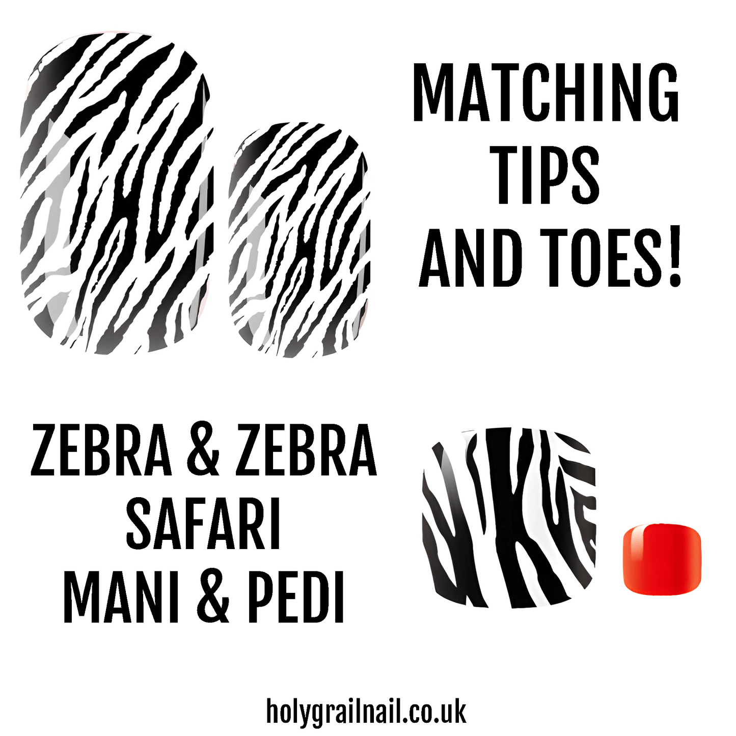 Matching Tips & Toes - Zebra