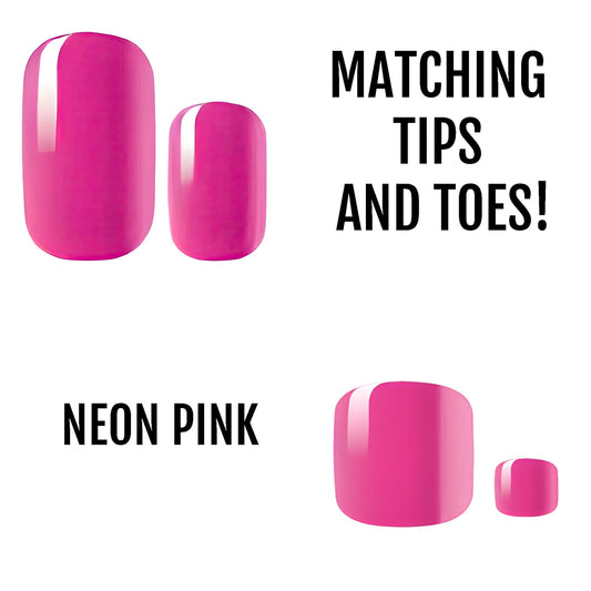 Matching Tips & Toes - Neon Pink