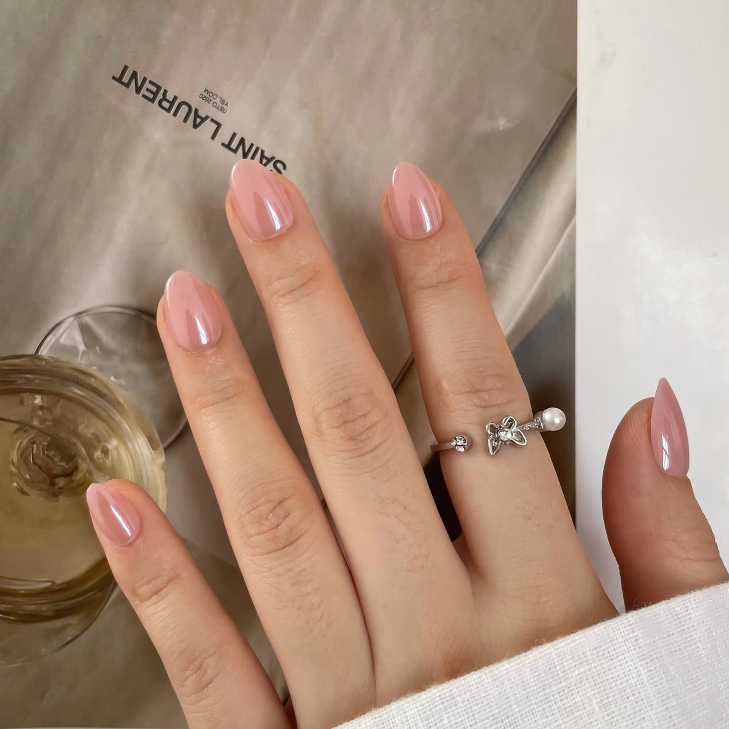 Quiet Luxury (Glazed)- Soft Gel Press Ons (Extra Short Natural)