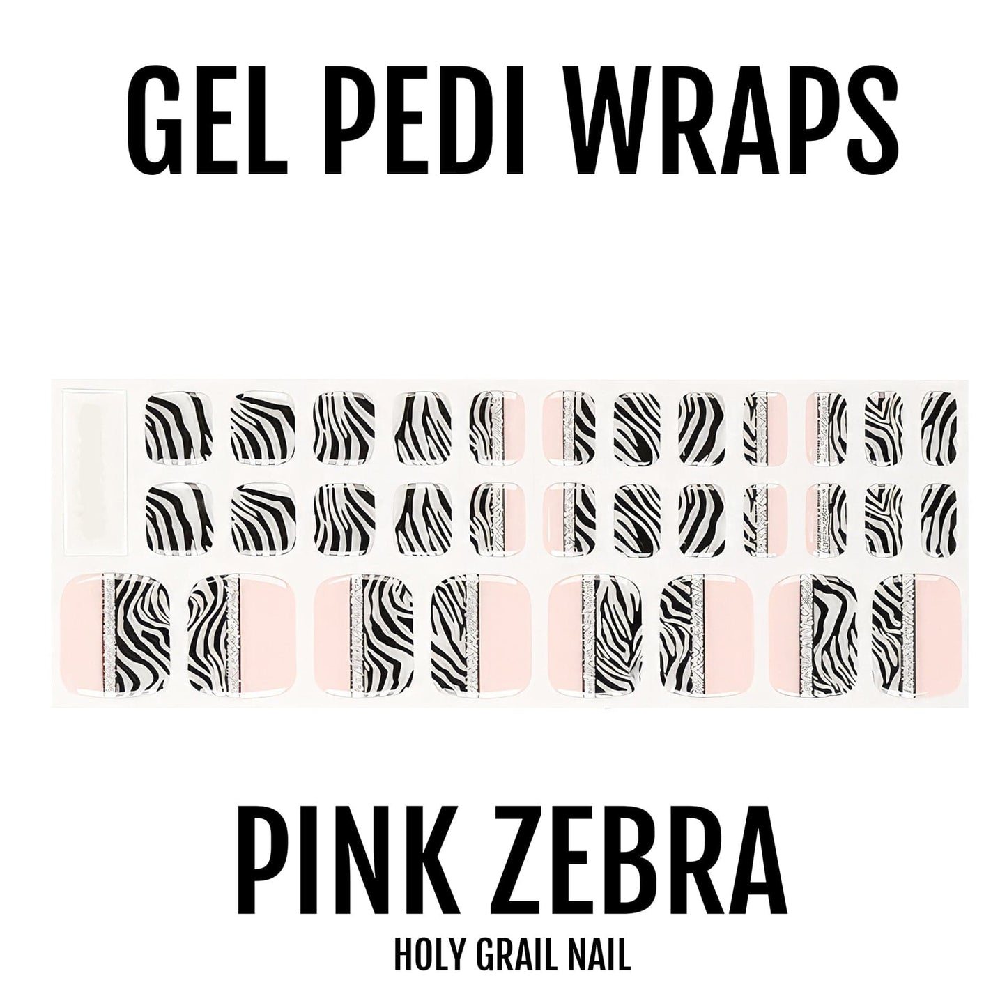 Pink Zebra - Gel Pedi Wraps