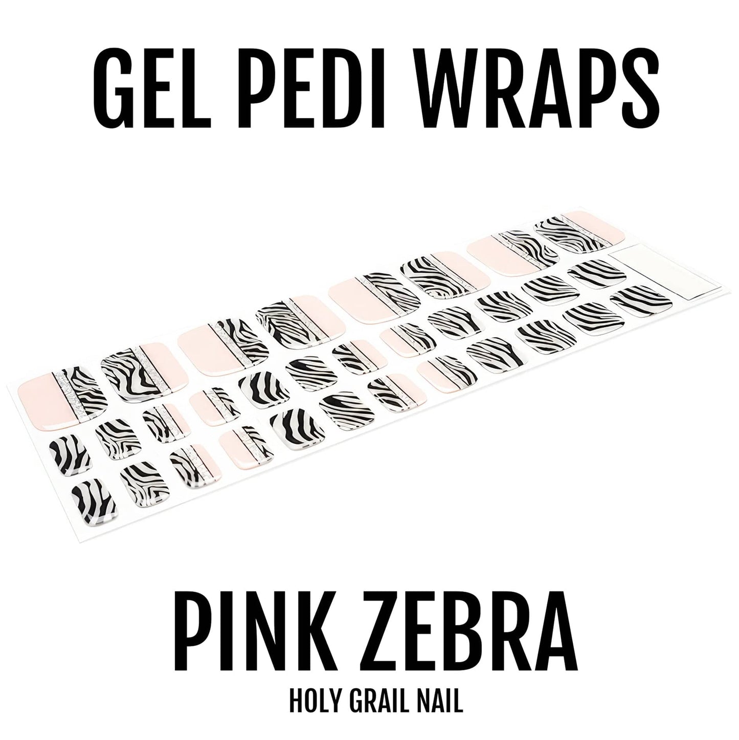 Pink Zebra - Gel Pedi Wraps