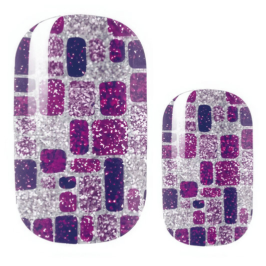 Purple Mosaic (Glitter) - Holy Classics (Non-UV Nail Wraps)