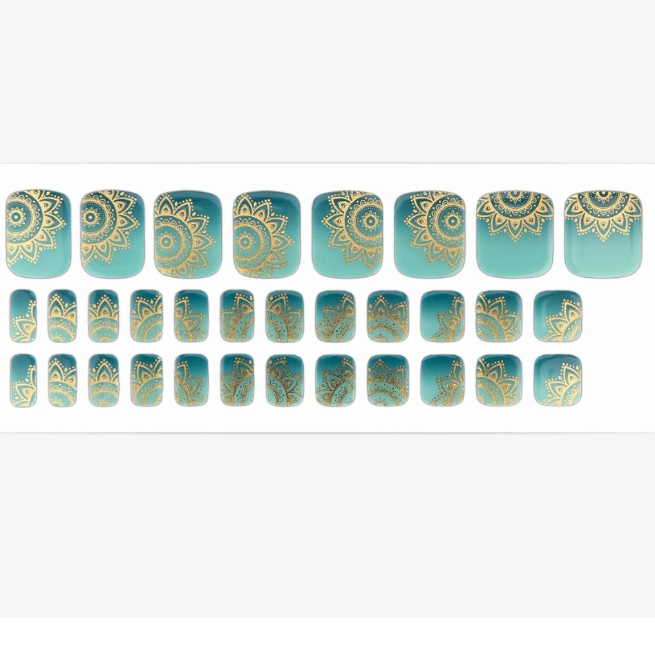 Jade Mandala - Gel Pedi Wraps