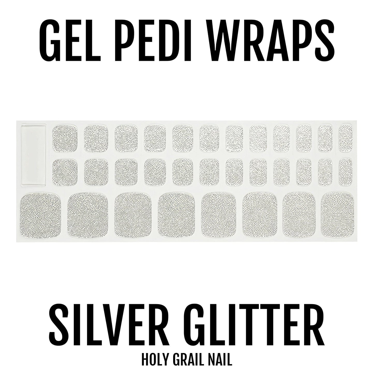 Silver Glitter - Gel Pedi Wraps