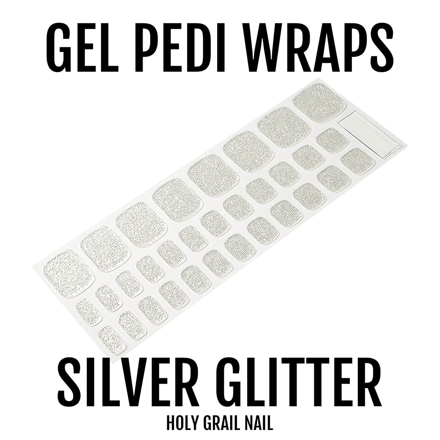 Silver Glitter - Gel Pedi Wraps