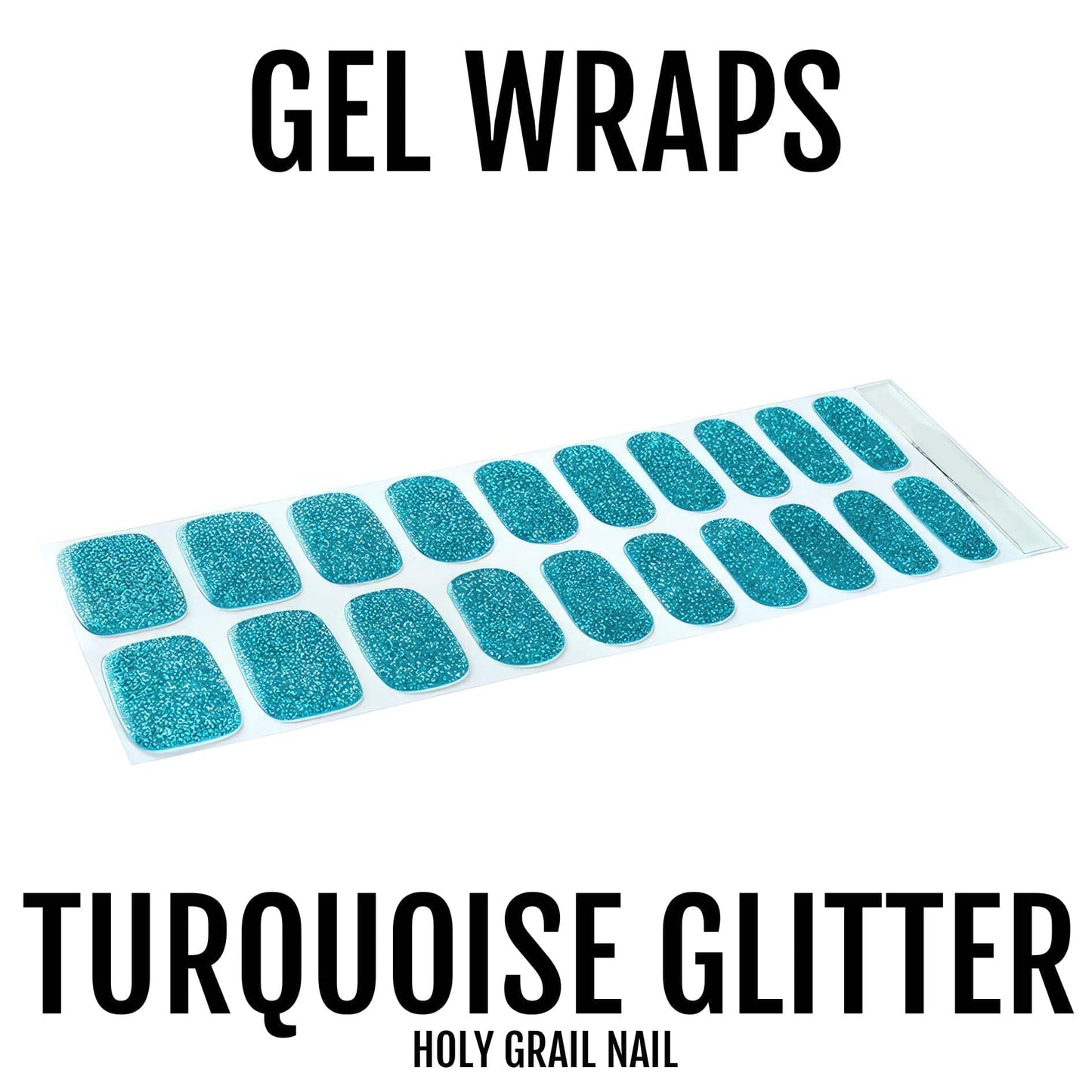 Holy Grail Nail Semi-Cured Gels Turquoise Glitter - Gels